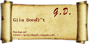 Gila Donát névjegykártya